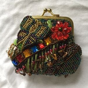 NWT Chico's Colorful Beaded Change Purse